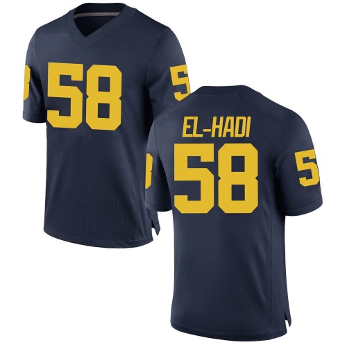 Giovanni El-Hadi Michigan Wolverines Youth NCAA #58 Navy Game Brand Jordan College Stitched Football Jersey GSF8654WN